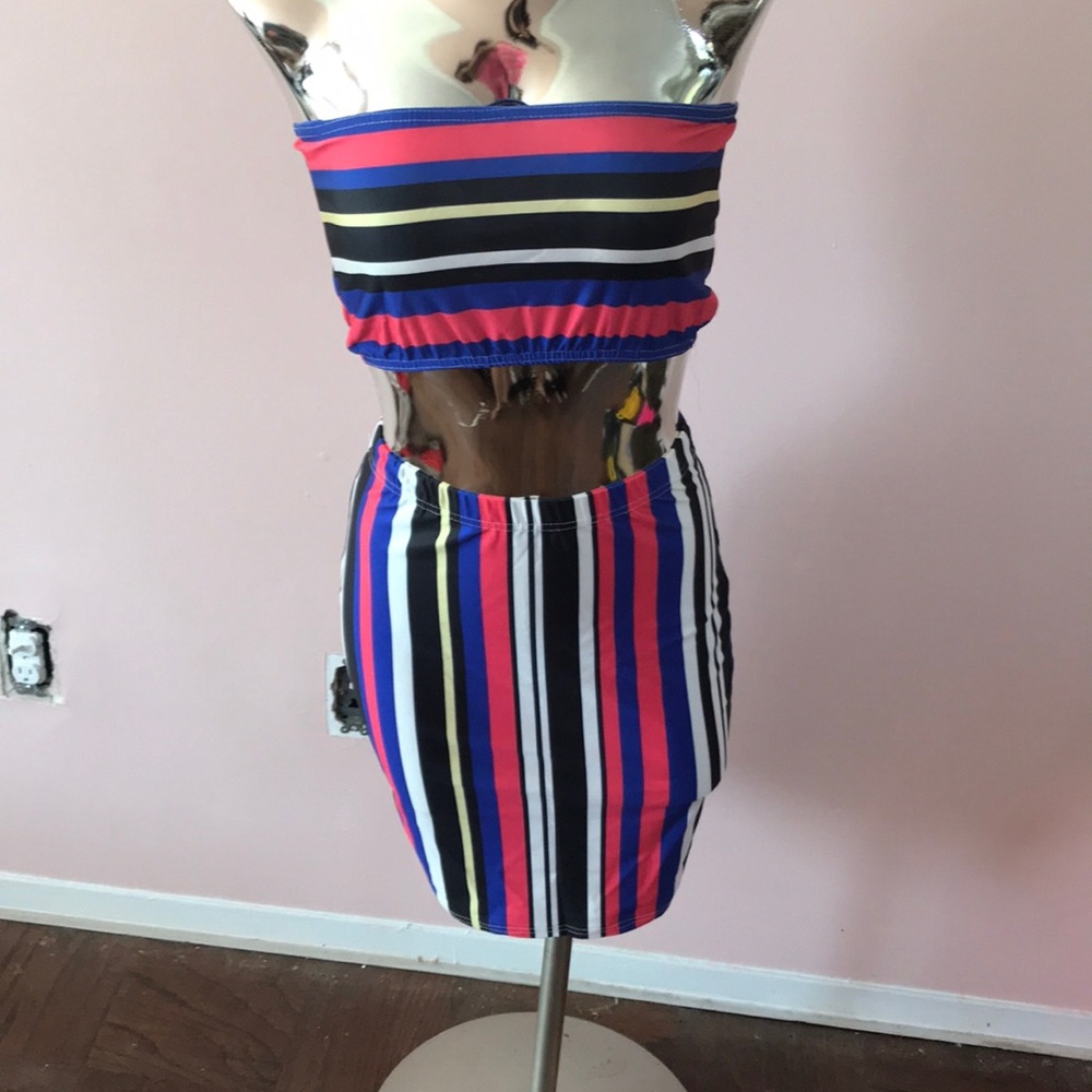2 piece set skirt and bandeau top